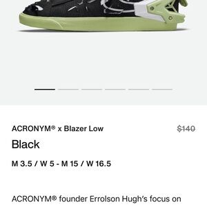 ACRONYM x Blazer Low Black Sneakers